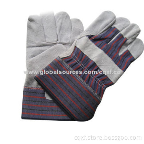 Cow Split Leather Gloves with Full Palm and Half Lining Inside
